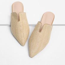 Shein Pointed Toe Woven Mule Flats