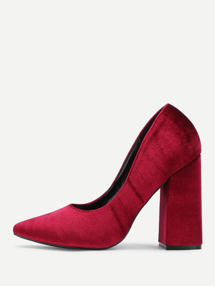 Shein Block Heeled Pointed Toe Heels