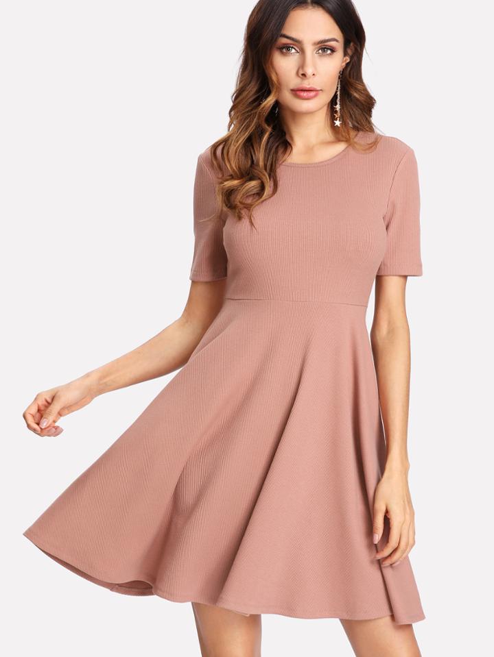 Shein Short Sleeve Marled Knit Dress