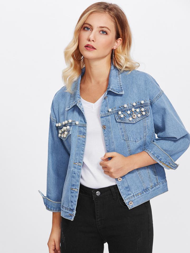 Shein Faux Fur Denim Jacket