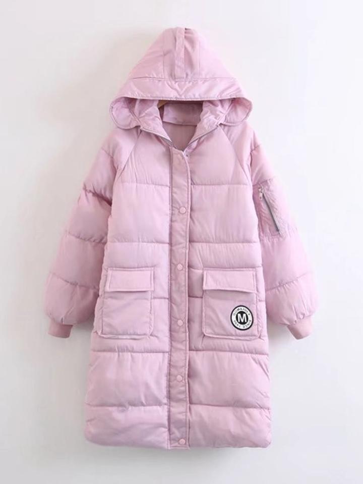 Shein Raglan Sleeve Longline Padded Coat