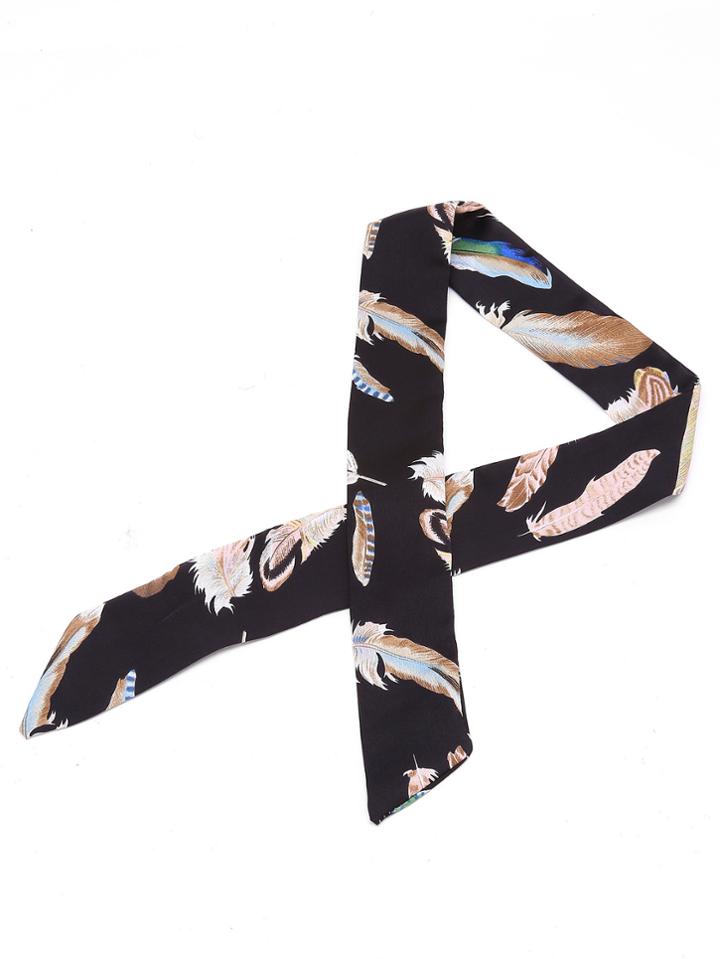 Shein Feather Print Skinny Scarf
