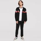 Shein Men Contrast Striped Zip Up Sweatshirt And Sweatpants Set