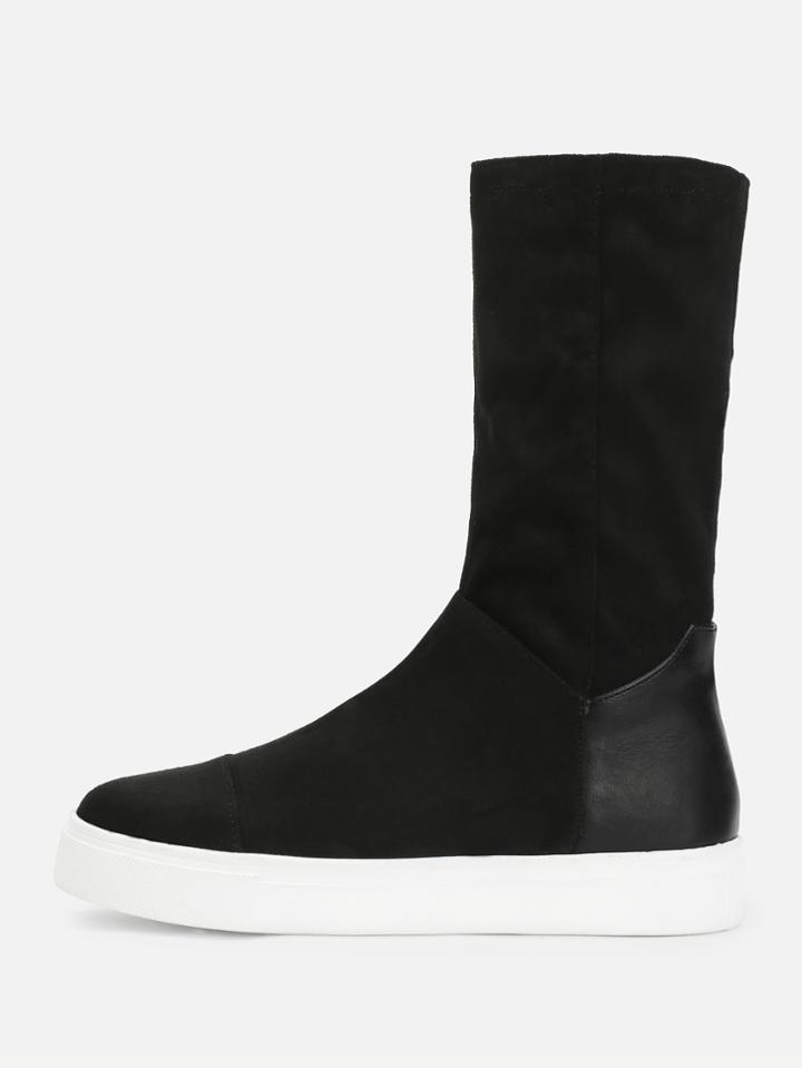 Shein Round Toe Mid Calf Boots