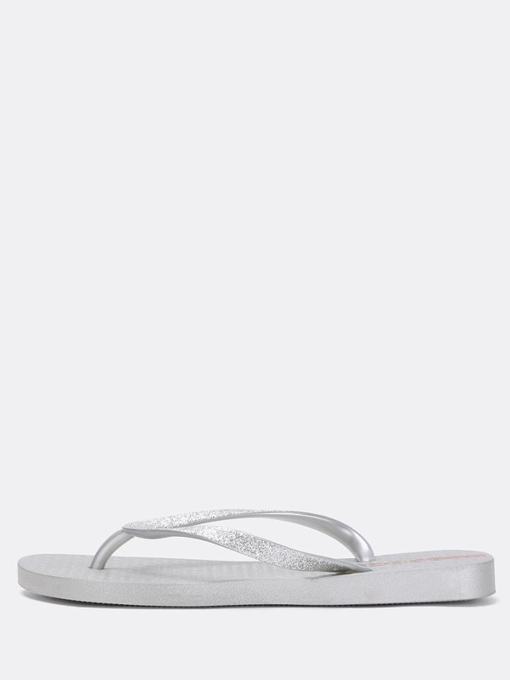Shein Silver Glitter Flip Flops