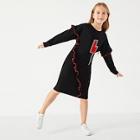 Shein Toddler Girls Frill Trim Lightning Pattern Sweat Dress