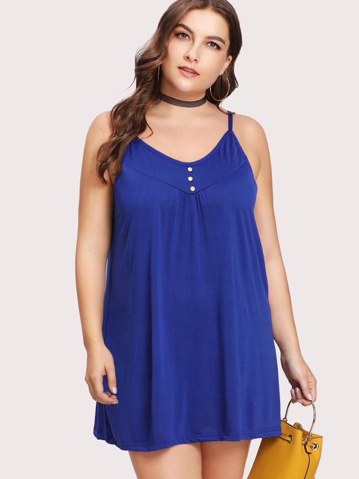 Shein Button Detail Cami Dress