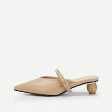 Shein V Cut Buckle Strap Kitten Heels