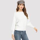 Shein Batwing Sleeve Solid Jumper