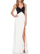 Shein White Black Strap Cut Out Split Maxi Dress