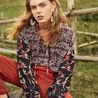 Shein Drop Shoulder Mixed Print Blouse