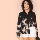 Shein Plus Allover Flamingo Print Shirt