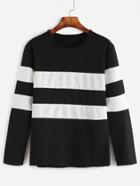 Shein Black T-shirt With Contrast Panels