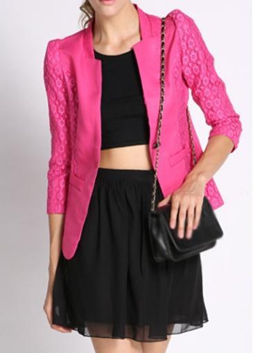 Rosewe Chic Three Quarter Sleeve Single Breasted Woman Blazer