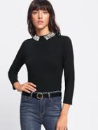 Shein Pearl Beaded Detail Jersey Jumper