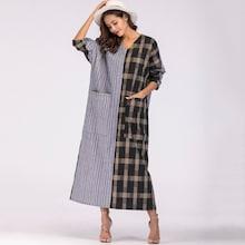 Shein Two Tone Stripe Contrast Plaid Dress