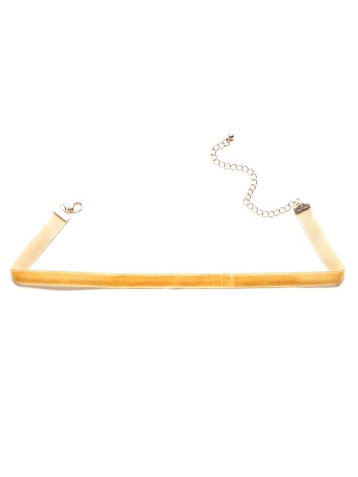 Shein Orange Velvet Choker Necklace
