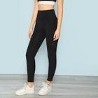 Shein Mesh Insert Solid Leggings