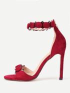 Shein Button Decorated Ankle Strap Heeled Sandals
