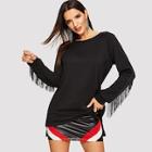 Shein Round Neck Solid Sweatshirt