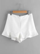 Shein Frill Hem Zipper Back Shorts