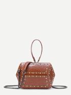 Shein Studded Grab Clutch Bag With Chain