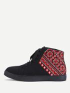 Shein Geometric Embroidery High Top Trainers