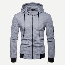 Shein Men Zip Front Drawstring Hoodie