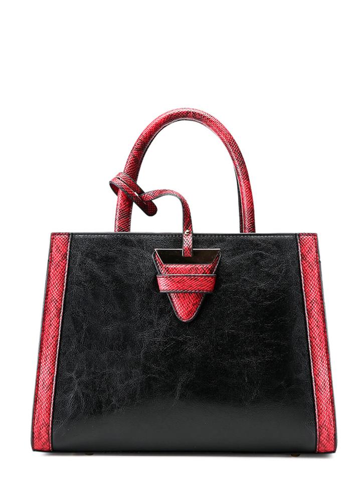Shein Snakeskin Trim Tote Bag