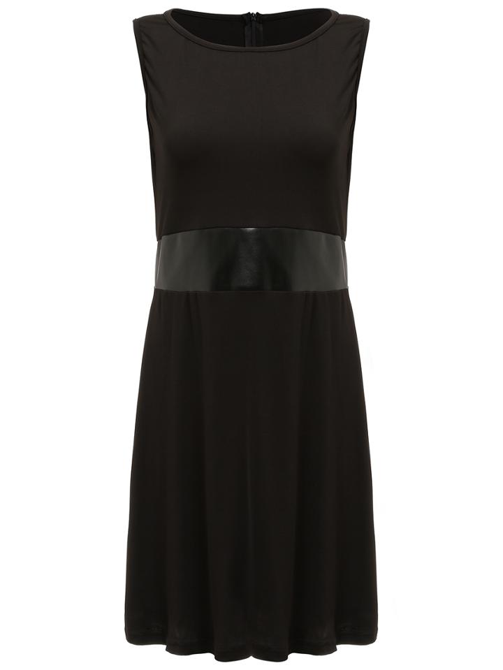 Shein Black Pu Insert Dress
