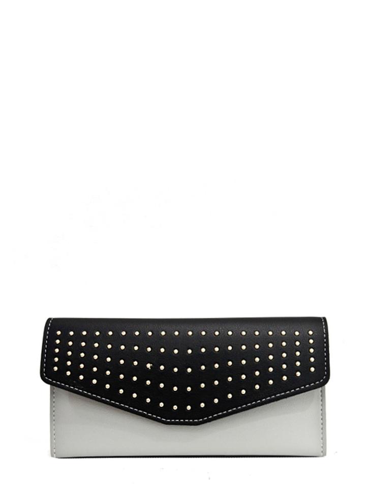 Shein Two Tone Studded Long Envelope Wallet