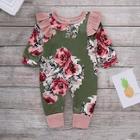 Shein Toddler Girls Floral Print Frill Trim Jumpsuit