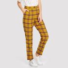 Shein Tartan Print Carrot Leg Pants