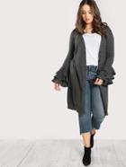 Shein Layered Sleeve Button Up Jersey Cardigan