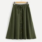 Shein Single Breasted Drawstring Waist Skirt