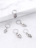 Shein Silver Palm Shaped Dreadlock Hair Accessory Set