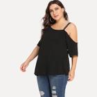 Shein Plus Asymmetrical Sleeve V Neck Top