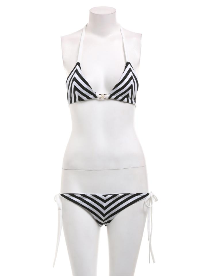 Shein Halter Zig-zag Print Bikini Set