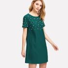 Shein Pearl Embellished Solid Dress