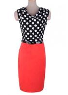 Rosewe Formal Cowl Neck Dot Print Tight Dress For Lady