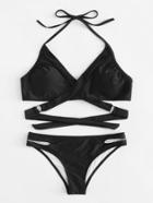 Shein Wrap Halter Bikini Set