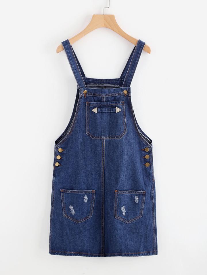 Shein Strap Denim Overall Dress