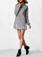 Shein Grey High Neck Plain Sweatshirt Dress