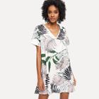 Shein Palm Leaf Print Tunic Dress