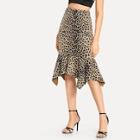 Shein Leopard Ruffle Hem Skirt