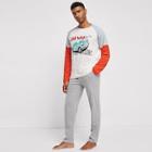 Shein Men Color-block Raglan Sleeve Top & Pants Pj Set