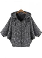 Rosewe Enchanting Batwing Sleeve Hooded Collar Knitting Wool Cardigans