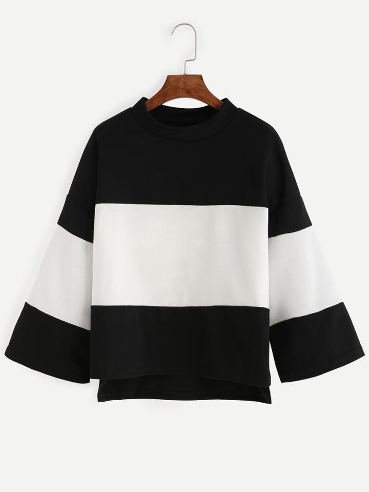 Shein Contrast Drop Shoulder High Low Oversized T-shirt