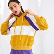 Shein Color Block Tunic Hoodie