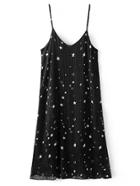 Shein Star Print Gold Thread Detail Cami Dress